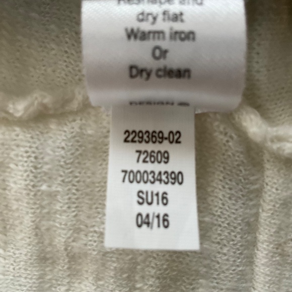 Athleta Open Front Duster Cardigan Sz M White Lightweight Boho Lagenlook Breezy - Picture 10 of 10